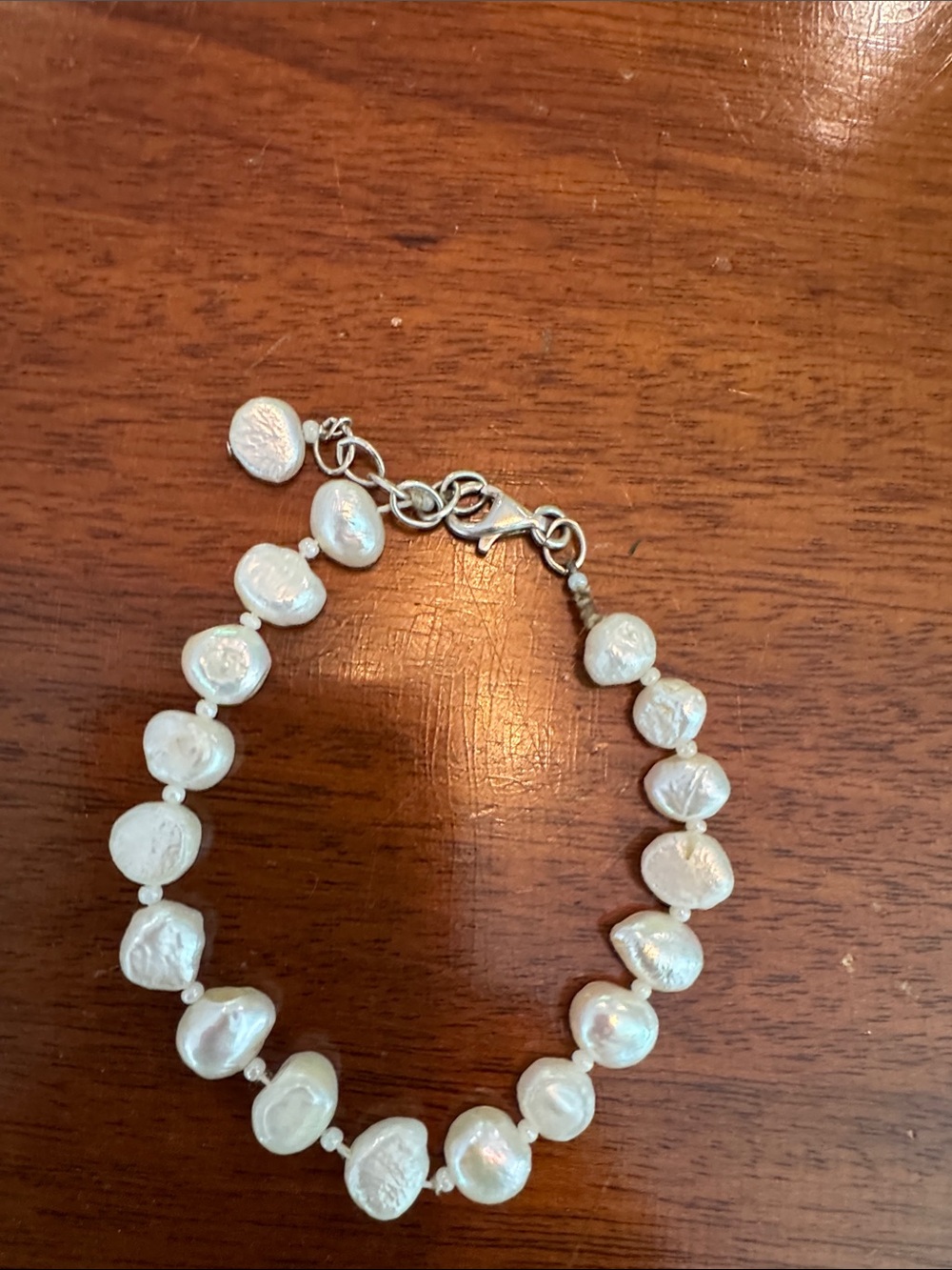 Cultured Pearl Link Bracelet - White
